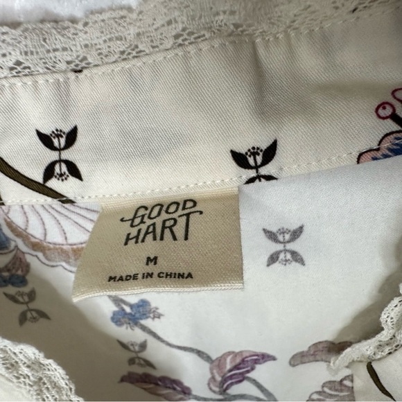 Good Hart Matilda Jane Floral Monica Button Up Shirt Sz Medium Long Sleeve - Picture 6 of 6